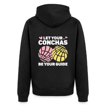 Conchas Pan Dulce Latina Spanisch - Unisex Premium Bio Zip Hoodie - Schwarz - Hinten - Nico (187cm)