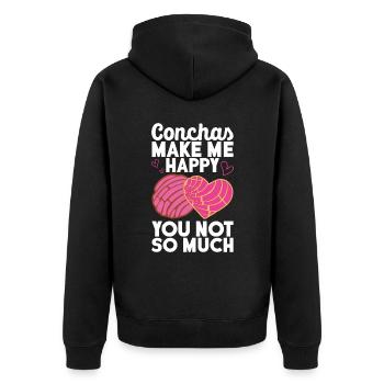 Conchas Pan Dulce Latina Spanisch - Unisex Premium Bio Zip Hoodie - Schwarz - Hinten - Nico (187cm)