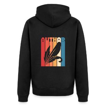 Auteur Auteurs Écrivain Livre Cadeau - Veste à capuche bio Premium Unisexe - noir - Dos - Nico (187cm)