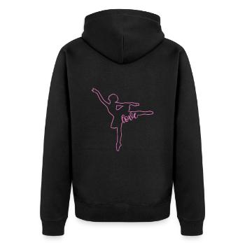 Ballet - Unisex Premium Organic Zip Hoodie - black - Back - Nico (187cm)