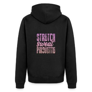 Ballett - Unisex Premium Bio Zip Hoodie - Schwarz - Hinten - Nico (187cm)
