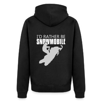 I would rather - Unisex Premium Organic Zip Hoodie - black - Back - Nico (187cm)