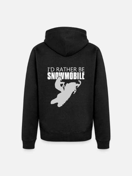 I would rather - Unisex Premium Organic Zip Hoodie - black