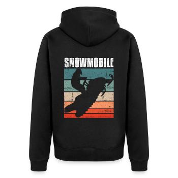 Vintage Snowmobile Snowmobile - Unisex Premium Organic Zip Hoodie - black - Back - Nico (187cm)
