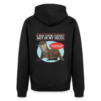 Loutre de mer Loutre Cadeau de loutre - Veste à capuche bio Premium Unisexe - noir - Dos - Nico (187cm)