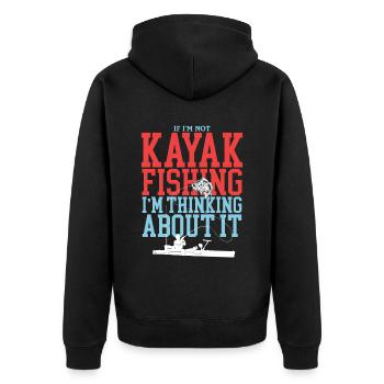Kayak Fishing Kayaking Angler Kayaker Gift - Unisex Premium Organic Zip Hoodie - black - Back - Nico (187cm)
