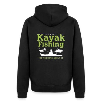Kayak Fishing Kayaking Kayaker Angler Gift - Unisex Premium Organic Zip Hoodie - black - Back - Nico (187cm)