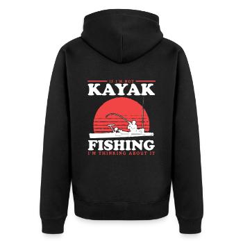 Kayak Fishing Kayaker Kayaking Angler Gift - Unisex Premium Organic Zip Hoodie - black - Back - Nico (187cm)