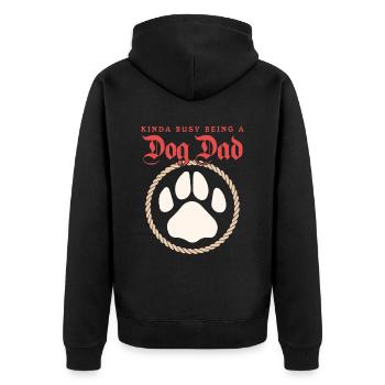 Dog Papa Master Dogs Dog Owner Gift - Unisex Premium Organic Zip Hoodie - black - Back - Nico (187cm)