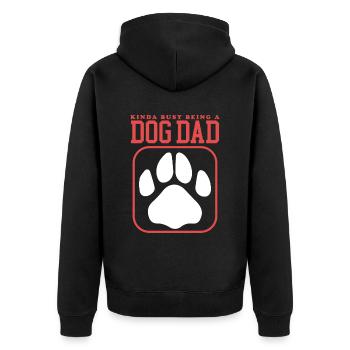 Dog Papa Master Dog Dog Owner Gift - Unisex Premium Organic Zip Hoodie - black - Back - Nico (187cm)