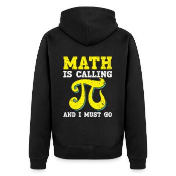 Math Is Calling et je dois aller Mathématicien Pi Day - Veste à capuche bio Premium Unisexe - noir - Dos - Nico (187cm)