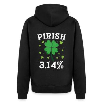 Pirish 3.14 Professeur de mathématiques irlandais Mathématiques Pi Day - Veste à capuche bio Premium Unisexe - noir - Dos - Nico (187cm)