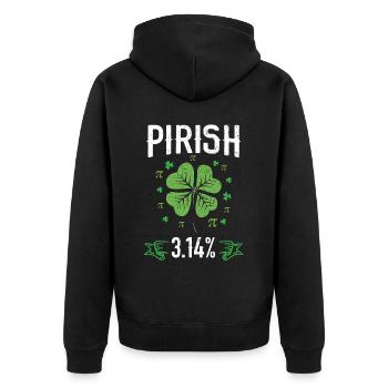 Pirish 3.14 Irischer Mathelehrer Mathematik Pi Tag - Unisex Premium Bio Zip Hoodie - Schwarz - Hinten - Nico (187cm)