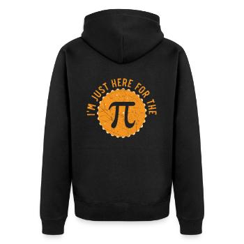 Ich bin nur hier für den Pi Math Teacher Pi Day - Unisex Premium Bio Zip Hoodie - Schwarz - Hinten - Nico (187cm)