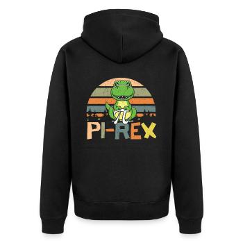 Pi-rex Dinosaur Math Professeur Mathématicien Pi Day - Veste à capuche bio Premium Unisexe - noir - Dos - Nico (187cm)