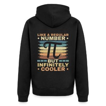 Wie eine normale Zahl, aber unendlich kühlerer Pi-Tag - Unisex Premium Bio Zip Hoodie - Schwarz - Hinten - Nico (187cm)
