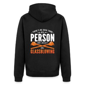 Glassblowing There's No Such Thing As A Lampworker - Unisex Premium Bio Zip Hoodie - Schwarz - Hinten - Nico (187cm)
