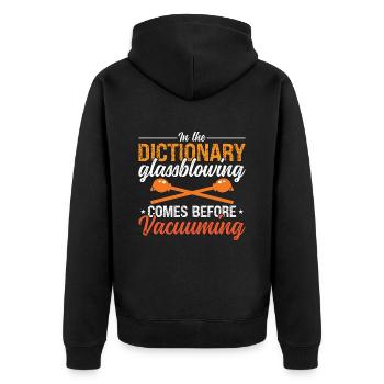Glassblowing In The Dictionary Glass Art Blowpipe - Unisex Premium Bio Zip Hoodie - Schwarz - Hinten - Nico (187cm)