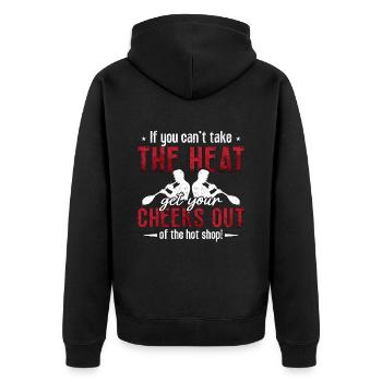 Glassblowing If You Can't Take The Heat Glass Art - Unisex Premium Bio Zip Hoodie - Schwarz - Hinten - Nico (187cm)