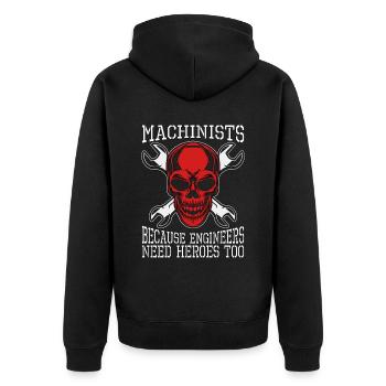 Machinistes parce que les ingénieurs ont besoin d’un tourneur - Veste à capuche bio Premium Unisexe - noir - Dos - Nico (187cm)