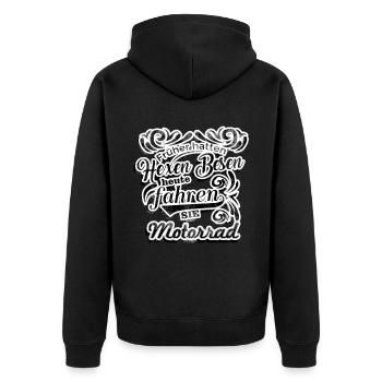 Früher hatten hexen besen heute fahen sie motorrad - Unisex Premium Bio Zip Hoodie - Schwarz - Hinten - Nico (187cm)
