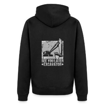 Crane operator design for excavator operators and construction workers - Unisex Premium Organic Zip Hoodie - black - Back - Nico (187cm)