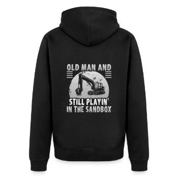 Crane operator design for excavator operators and construction workers - Unisex Premium Organic Zip Hoodie - black - Back - Nico (187cm)