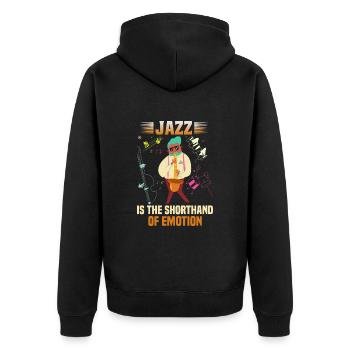 Musiciens d’orchestre de musique jazz - Veste à capuche bio Premium Unisexe - noir - Dos - Nico (187cm)