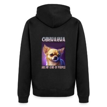 Dog saying Chihuahua design pour les amoureux des chiens - Veste à capuche bio Premium Unisexe - noir - Dos - Nico (187cm)