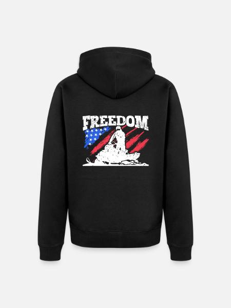 Freedom - Snowmobile - Unisex Premium Organic Zip Hoodie - black