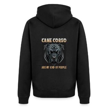 Chien disant Cane Corso design pour les amoureux des chiens - Veste à capuche bio Premium Unisexe - noir - Dos - Nico (187cm)