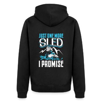 Just one more sled I promise - Motorschlitten - Unisex Premium Bio Zip Hoodie - Schwarz - Hinten - Nico (187cm)