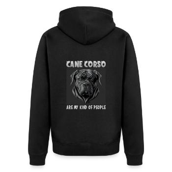 Chien disant Cane Corso design pour les amoureux des chiens - Veste à capuche bio Premium Unisexe - noir - Dos - Nico (187cm)