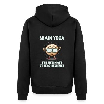 Yoga cérébral Le soulagement ultime du stress - Veste à capuche bio Premium Unisexe - noir - Dos - Nico (187cm)