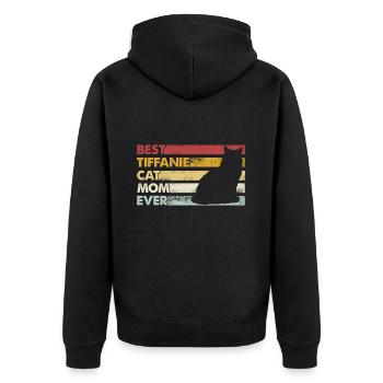 Best Mother Ever - Tiffanie Cat - Unisex Premium Organic Zip Hoodie - black - Back - Nico (187cm)