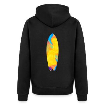 Surfer Wellenreiten Surfing Wellenreiter - Unisex Premium Bio Zip Hoodie - Schwarz - Hinten - Nico (187cm)