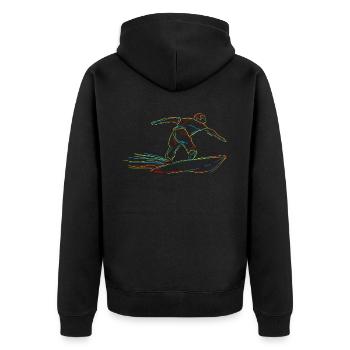 Surfer Surfing Wellenreiten Planche de surf - Veste à capuche bio Premium Unisexe - noir - Dos - Nico (187cm)