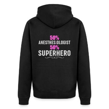Infirmière en anesthésie - Anesthésie amusante - Veste à capuche bio Premium Unisexe - noir - Dos - Nico (187cm)