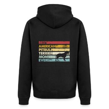 Beste Mutter - American Pit Bull Terrier - Unisex Premium Bio Zip Hoodie - Schwarz - Hinten - Nico (187cm)