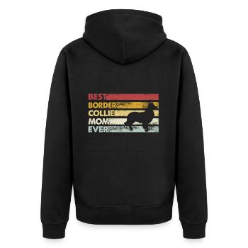 Meilleure mère de tous les temps - Border Collie - Veste à capuche bio Premium Unisexe - noir - Dos - Nico (187cm)