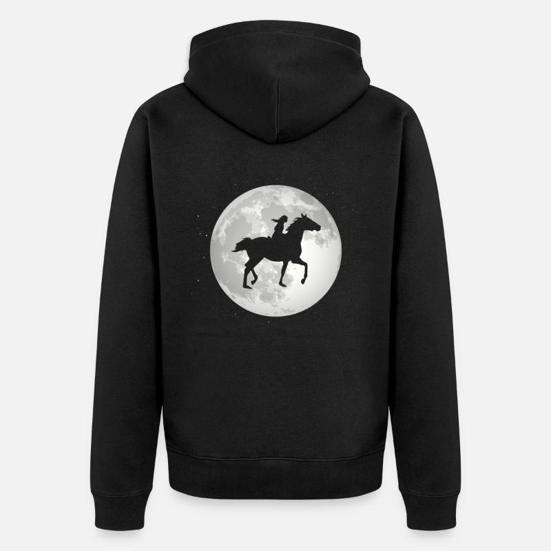 Pleine Lune - Equitation - - Veste à capuche bio Premium Unisexe - noir