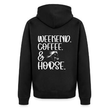 Café et cheval le week-end - - Veste à capuche bio Premium Unisexe - noir - Dos - Nico (187cm)