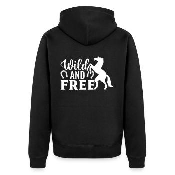 Sauvage et libre - (2) - Veste à capuche bio Premium Unisexe - noir - Dos - Nico (187cm)