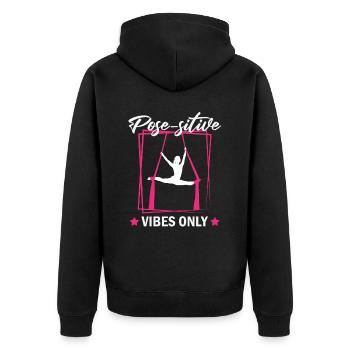 Aerial Silk Dancer for Aerial Ribbon and Aerialist - Unisex Premium Organic Zip Hoodie - black - Back - Nico (187cm)