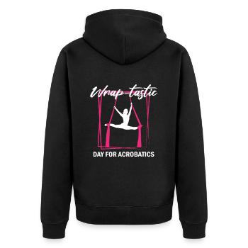 Aerial Silk Dancer for Aerial Ribbon and Aerialist - Unisex Premium Organic Zip Hoodie - black - Back - Nico (187cm)