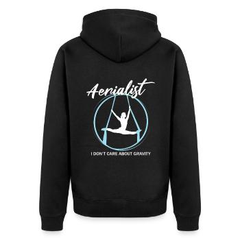 Aerial Silk Circus for Aerial Silk Performers - Unisex Premium Organic Zip Hoodie - black - Back - Nico (187cm)
