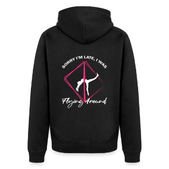 Aerial Silk Dancer for Aerial Ribbon and Aerialist - Unisex Premium Organic Zip Hoodie - black - Back - Nico (187cm)