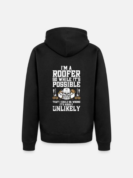 Dachdecker -Dachhäuser Reparaturen - Unisex Premium Bio Zip Hoodie - Schwarz