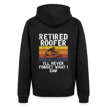 Roofer -Roof house repairs - Unisex Premium Organic Zip Hoodie - black - Back - Nico (187cm)