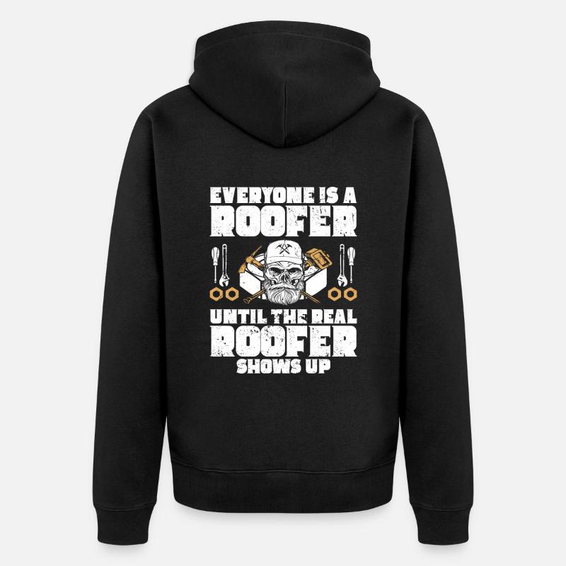 Dachdecker -Dachhäuser Reparaturen - Unisex Premium Bio Zip Hoodie - Schwarz